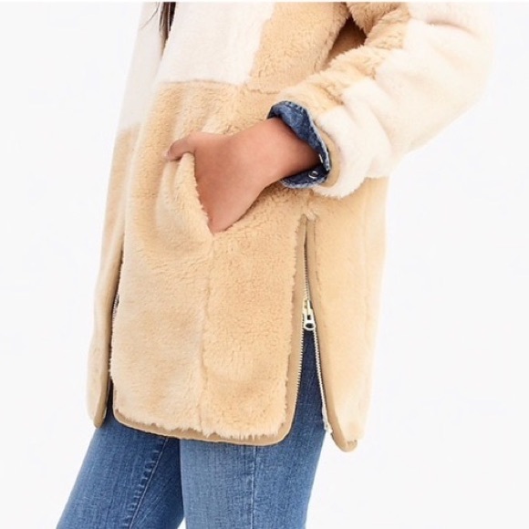 J.Crew Teddy Colorblock Coat - Picture 3 of 4